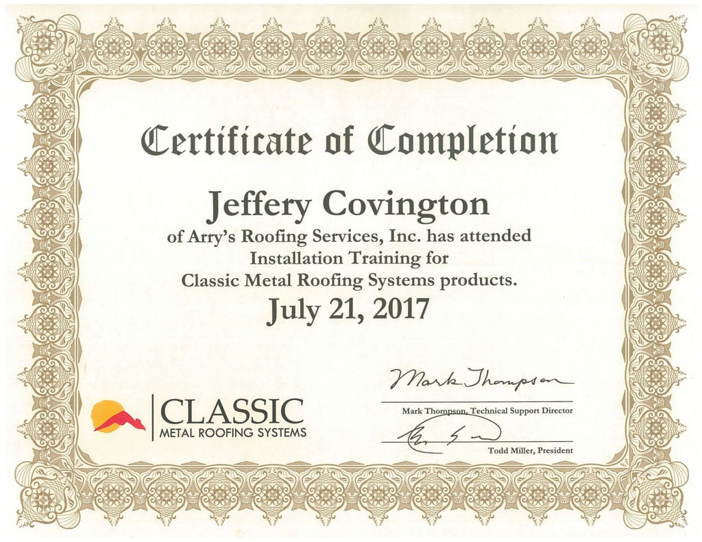 classic metal cert jeffery