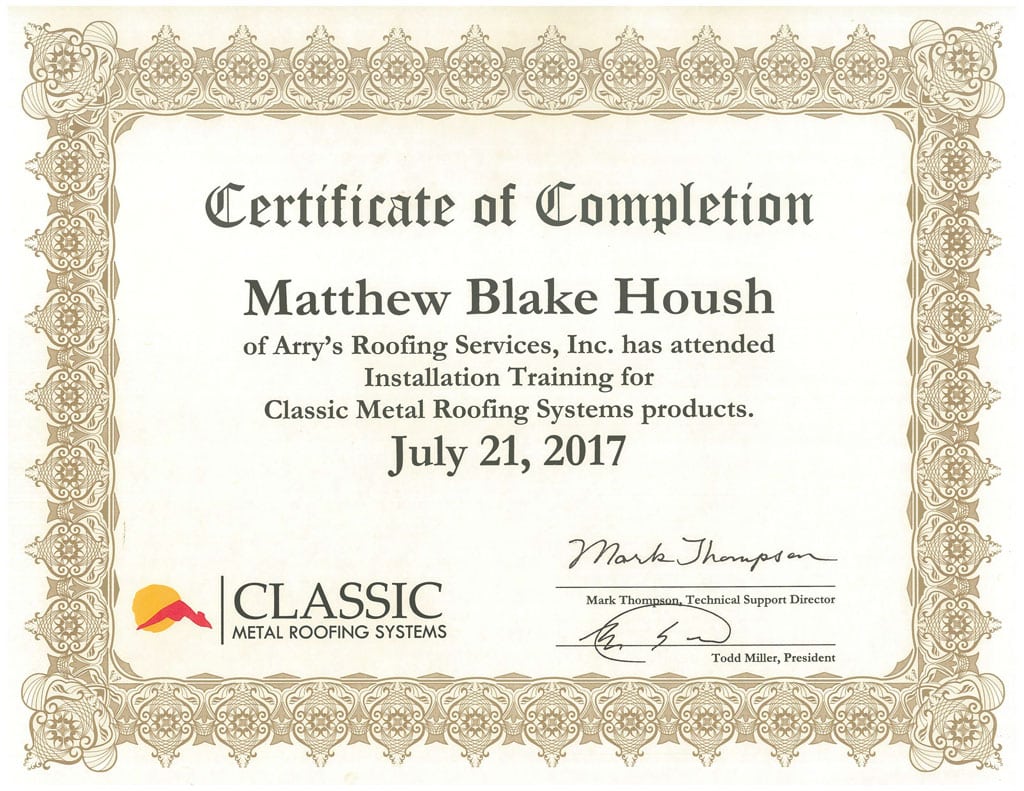 classic metal cert matthew