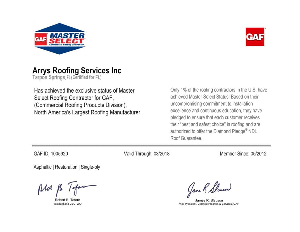 gaf master select certification